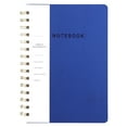 thumbnail image 1 of Goohae A5 Spiral Notebook, Pu Leather Twin-Wire Notebook, College Ruled with Inner Pockets, 160 Pages Business Journal, Laying Flat Binding, Blue A5 Wirebound Notebook, 1 of 9