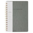 thumbnail image 1 of Goohae A5 Wirebound Notebook, Pu Leather Twin-Wire Notebook, College Ruled with Inner Pockets, 160 Pages Business Journal, Laying Flat Binding, Gray A5 Spiral Notebook, 1 of 9