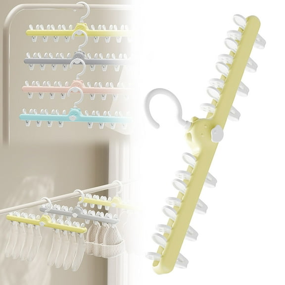 Goohae Drying Rack Clearance! Drying Rack Clothing Multifunctional Balcony Socks Drying Clip 20-Peg Laundry Hanger for Small Spaces And Apartments A