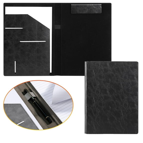 Goohae File Folder Holder, Magnetic Folder Pocket, Faux Leather Portfolio Folder - Clipboard Design with Multiple Pockets for Documents, Multi-Color