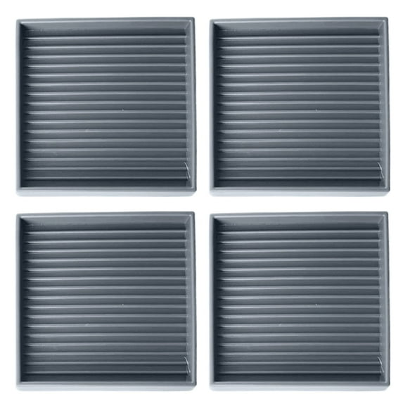 Goohae Furniture Anti-Slip Pads – 4-Pack 3" Square Rubber, Floor Protection & Noise Reduction, Heavy Chair & Sofa Stoppers, Gray Furniture Pads, Furniture Risers