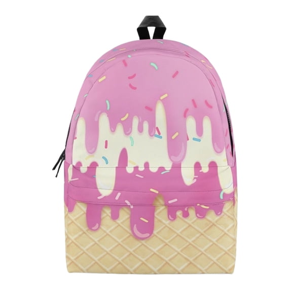 Goohae Ice Cream Backpack, Multicolor Fun Backpack, Kawaii Ice Cream Backpack, Cute Pattern Daypack, Lightweight Drip Design Bag with Multiple Compartments