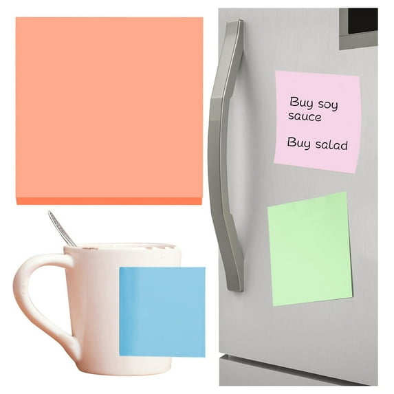 Goohae Memo Notes100-Sheet Super Sticky Notes, 3X3 Inches, Bright Colors for Office/Home Reminders, Under $2, Emphasizes Note-Taking, Pink