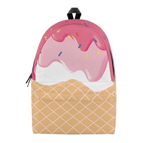 Goohae Novelty Backpack, Multicolor Ice Cream Backpack, Kawaii Ice Cream Backpack, Cute Pattern Daypack, Lightweight Drip Design Bag with Multiple Compartments