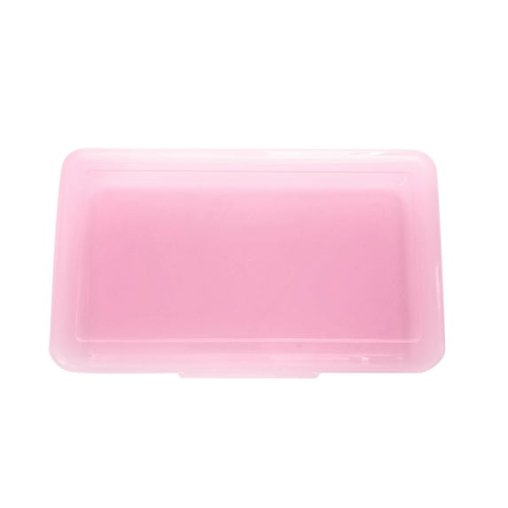 Goohae Plastic Pencil Pouchclear Plastic Storage Box, Hinged Lid for Pens/Art Supplies, Compact & Durable, Under $2, Pencil Organizer, Pink