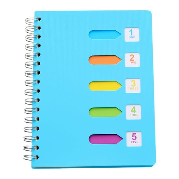 Goohae Spiral Notebook, Loose-Leaf Notebook 5 Subject Notebook with Dividers, A5 Spiral Notebook for & Work, 120 Sheets Multi-Tab Organizer for Notes A