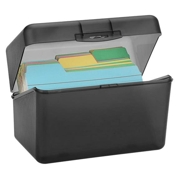 Goohae Storage Box Plastic Storage Bin Index Card Holder Box, 6-Color Organizer for Flashcards Recipes Notes,Under $5,Grey