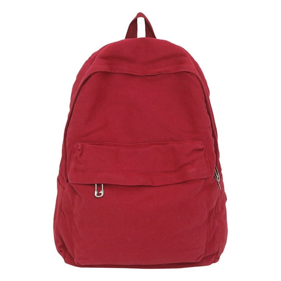 Goohae Travel Backpack, Red Vintage Backpack, Canvas Backpack for Women & Men, Laptop Daypack, Travel Rucksack, Casual College Bag with Padded Compartment