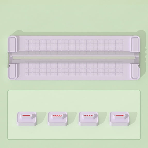 Under $5, Paper Trimmer, 4-In-1 Paper Cutter, Bidirectional Trimmer with Straight/Wavy/Crease Heads, Multi-Function Craft Tool for Scrapbooking, Paper Cutter, Multi-Color by Goohae