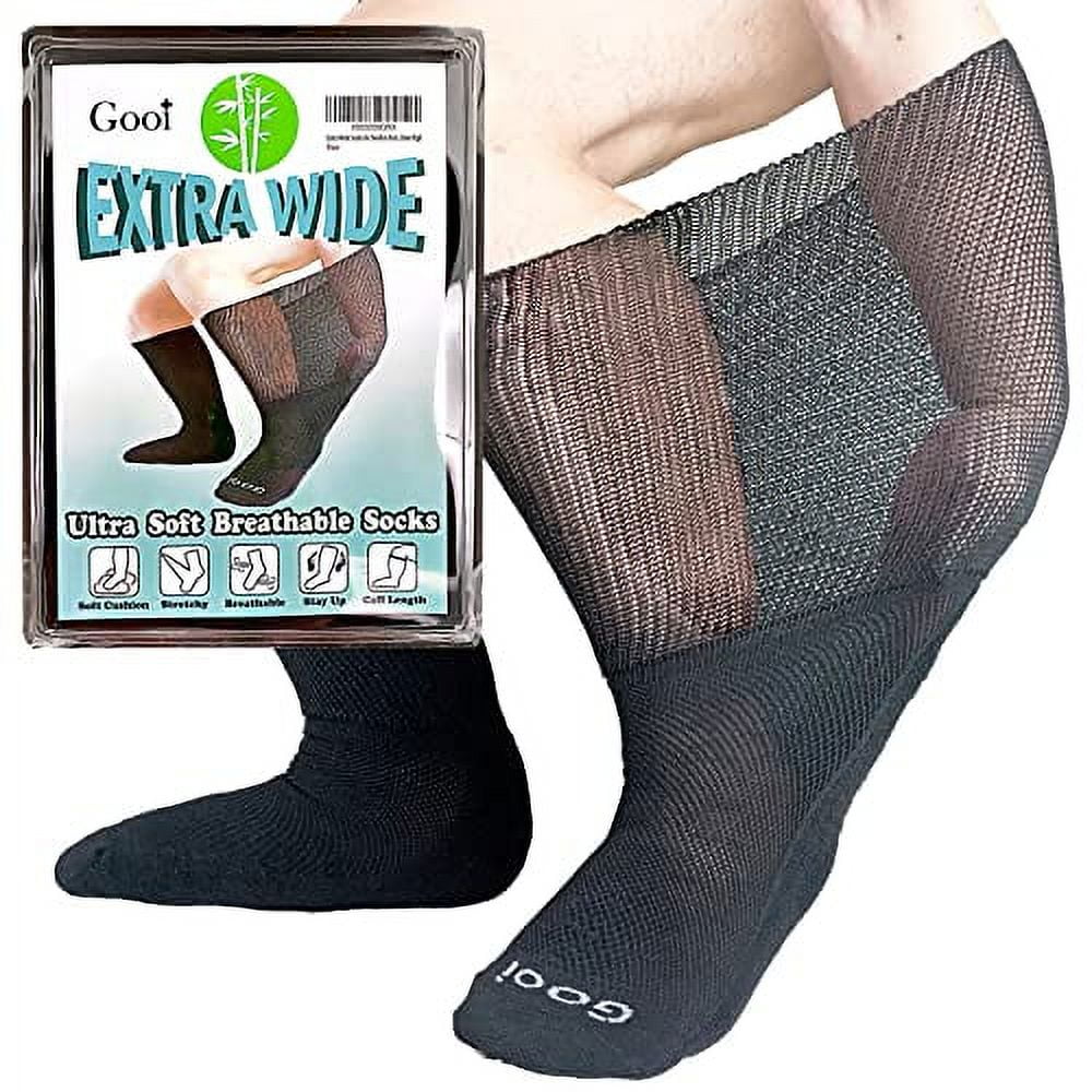 Gooi Winter Warm Extra Wide Socks for Swollen Feet Soft Stretch up to ...