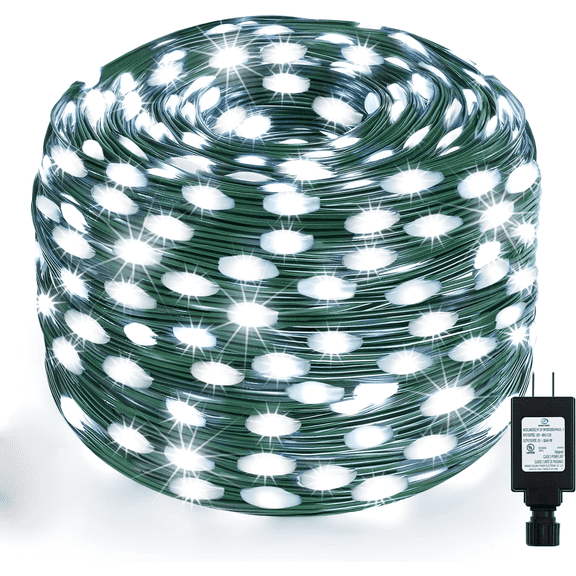 GooingTop 200 LED Christmas Outdoor Lights,Total 108ft Super Bright Christmas Lights Plug in Waterproof with 8 Lighting Modes for Holiday Party Bedroom Christmas Decorations Outdoor( White)