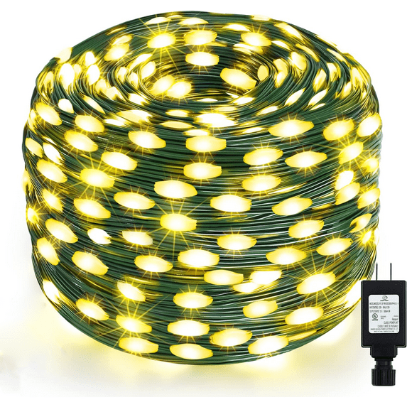 GooingTop LED Christmas Lights Outdoor,Total 108ft 200 LED Christmas Lights Plug in with 8 Modes,UL-Listed Warm White Christmas Twinkle Lights for Room Patio Wedding Christmas Outdoor Decor