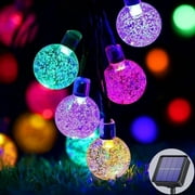 GooingTop Patio String Lights Solar Powered,26Ft 50 LED Crystal GlobeOutdoor Lights Waterproof for Garden Yard Tree Room Wall,Multicolor