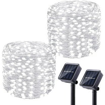 GooingTop Solar String Lights Oudoor Waterproof, 2 Pack Each 39.4 Ft 100 LED Christmas Fairy Lights with 8 Lighting Modes for Garden Patio Home Yard Tree Party(Cool White)