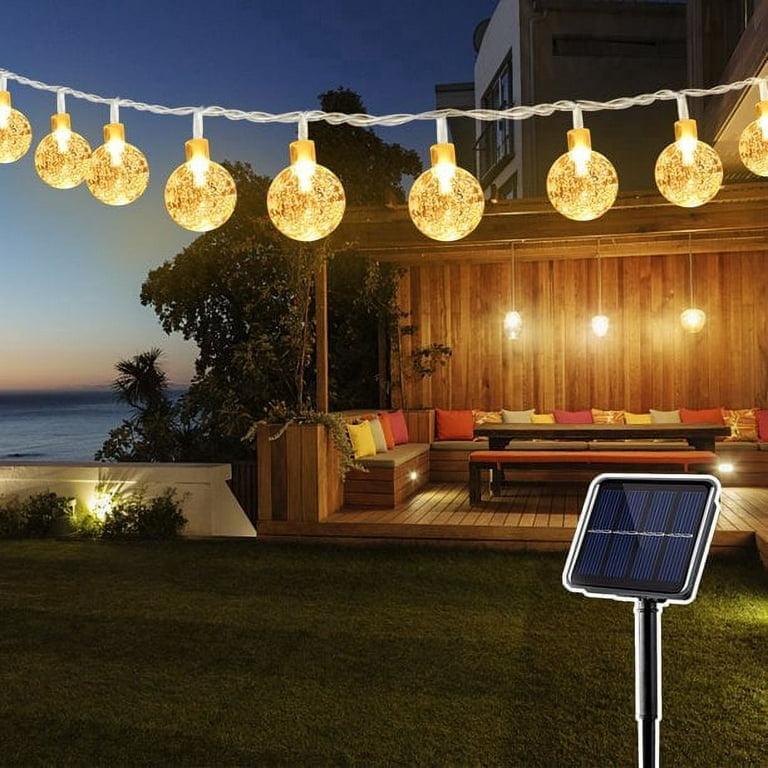 GooingTop Solar String Lights Outdoor Waterproof,26 FT 50LED Decorative  String Lights,8 Modes Solar Fairy Lights for Outside Tree Patio Garden Yard