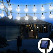 GooingTop Solar String Lights Outdoor Waterproof,30FT 60LED Crystal Globe Outside Solar Fairy Twinkle Lights for Garden Yard Pathway Patio Tree Landscape Lighting Decorative,White