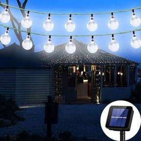 GooingTop Solar String Lights Outdoor Waterproof,30FT 60LED Crystal Globe Outside Solar Fairy Twinkle Lights for Garden Yard Pathway Patio Tree Landscape Lighting Decorative,White