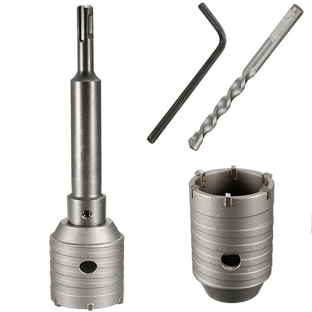 SDS Shank Concrete Drill Bit & Hole Saw Kit With 200mm Rod & 50mm Wrench