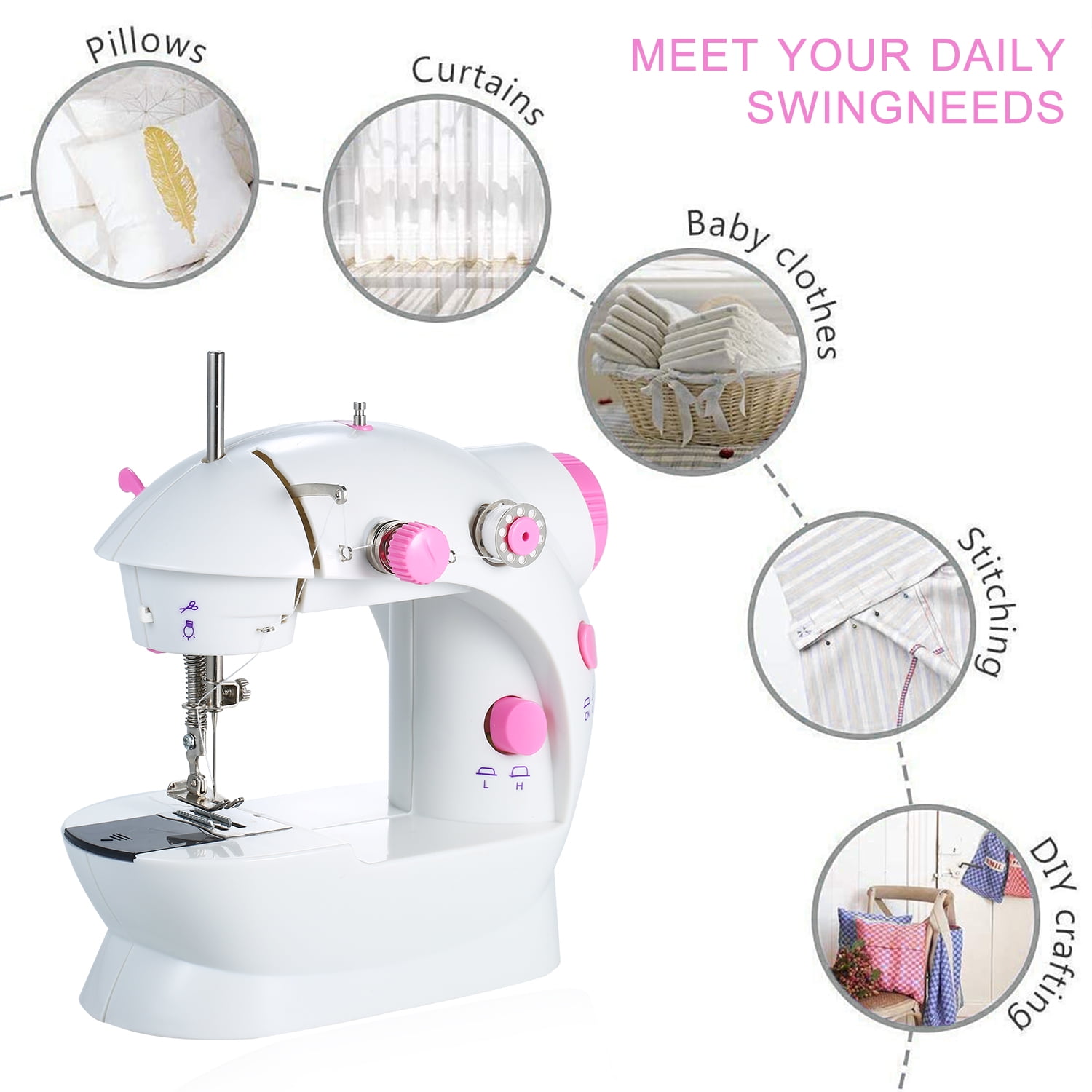 GoolRC Sewing machine,With And Cutter Diy 2-speed Portable With ...