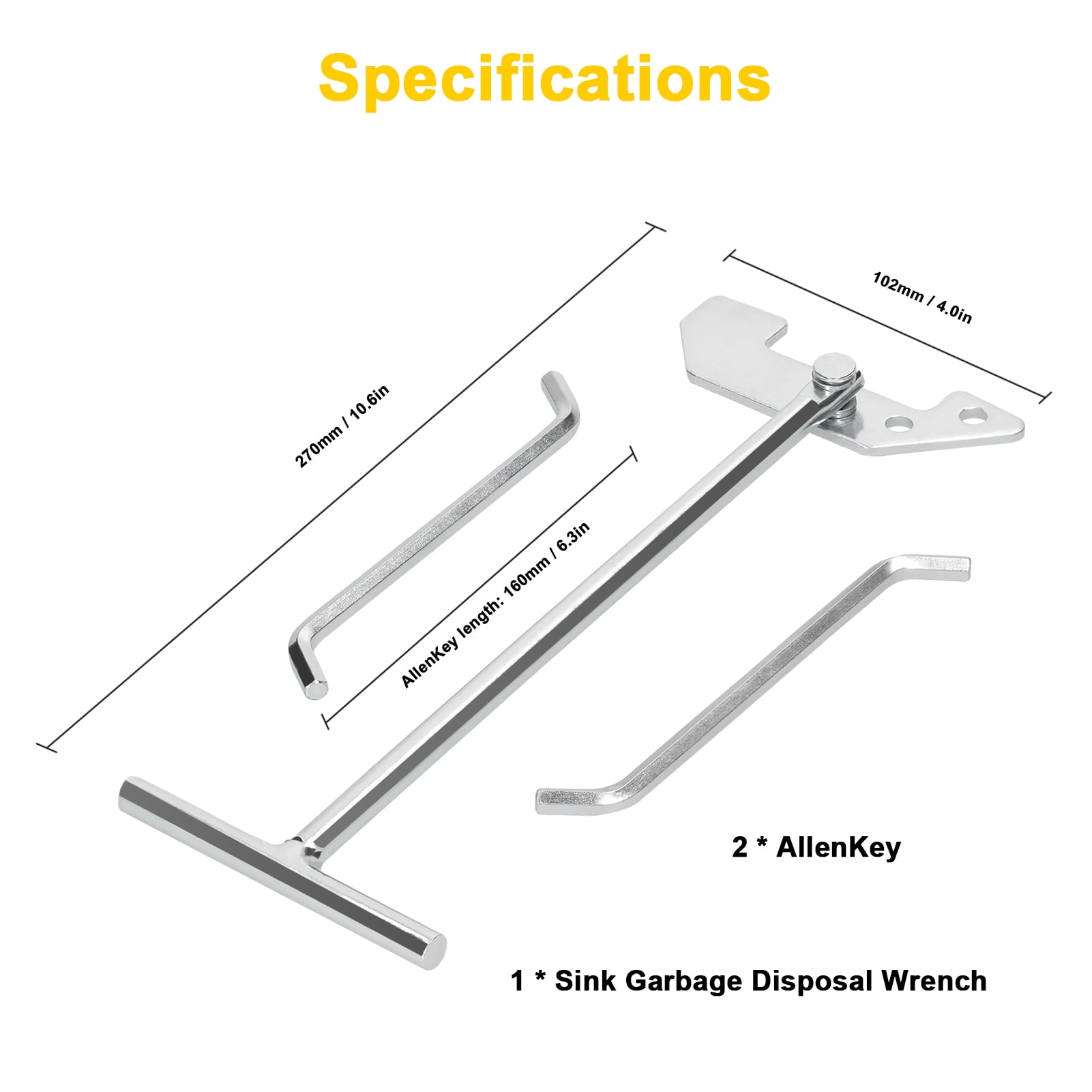 GoolRC Wrench,Wrench Set Sink Wrench Kit Sink Disposal Wrench Kit
