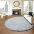 thumbnail image 1 of Goolela 6ft Round Area Rug Fluffy Gray Faux Fur Rug for Living Room Fuzzy Bedroom Rug Plush Shag Washable Rug for Nursery, 1 of 9