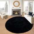 thumbnail image 1 of Goolela Black Fuzzy Rug Round Rug 6ft Circle Rug Fluffy Fur Area Rug Furry Faux Fur Rug Shag Rug for Living Room Bedroom, 1 of 8