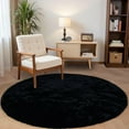 thumbnail image 1 of Goolela Black Round Rug 5ft Circle Rug Fuzzy Faux Fur Rabbit Area Rug for Living Room Bedroom Rug Fluffy Furry Washable Rug for Nursery Teen Room, 1 of 8