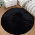 thumbnail image 1 of Goolela Black Rug Round Area Rug 4ft Circle Fluffy Fur Rug for Living Room Bedroom Rug Faux Rabbit Fur Rug Fuzzy Washable Rug Plush Furry Rug, 1 of 7