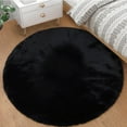 thumbnail image 1 of Goolela Black Rug Round Area Rug 4ft Circle Fluffy Fur Rug for Living Room Bedroom Rug Faux Rabbit Fur Rug Fuzzy Washable Rug Plush Furry Rug, 1 of 7