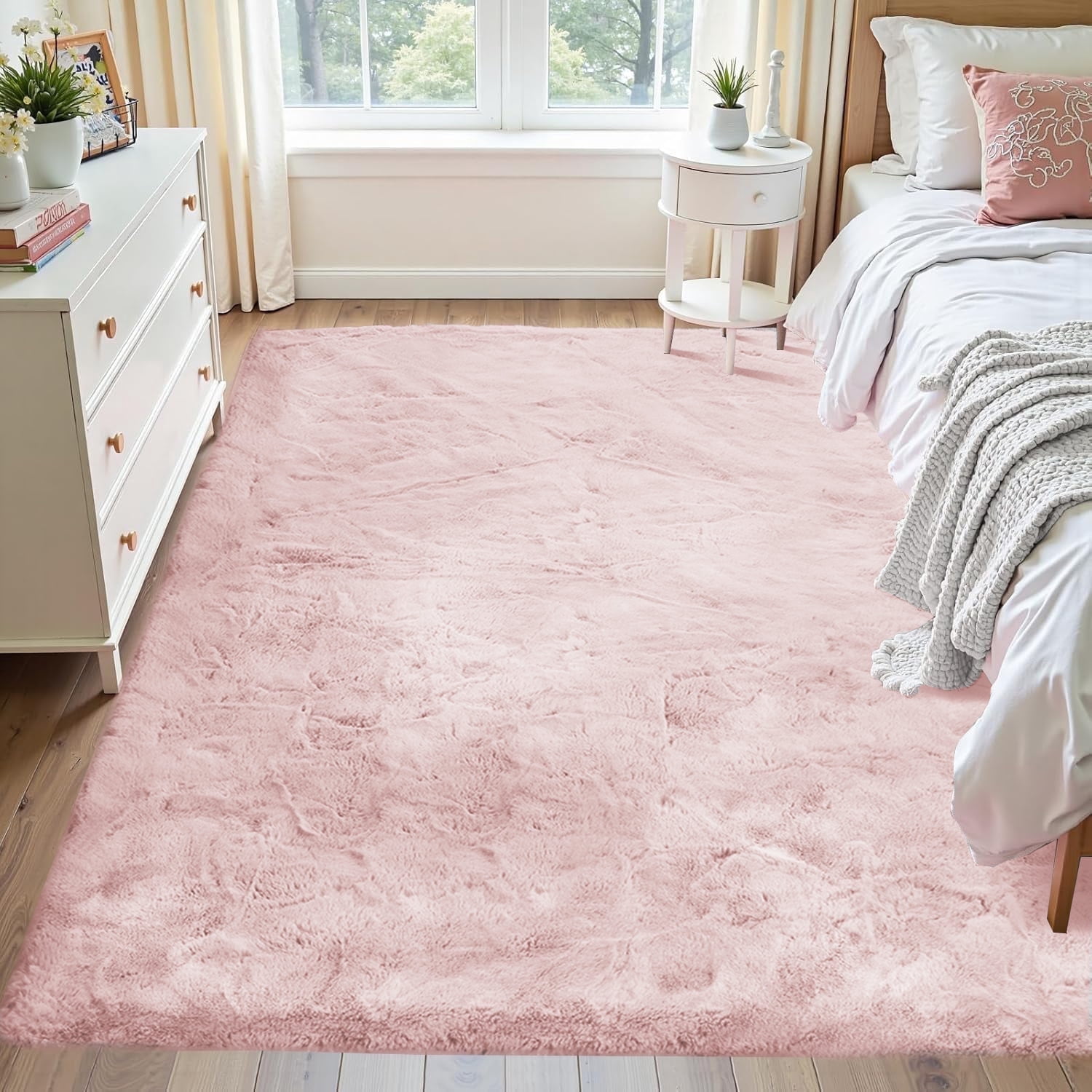 Goolela Fluffy Shag Rug 6x9 Faux Rabbit Rug for Living Room Bedroom ...