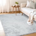 thumbnail image 1 of Goolela Gray Fur Rug Furry Faux Rabbit Fur Rug Fluffy Rug 4x6 Area Rug Washable Fuzzy Rug for Living Room Bedroom, 1 of 9