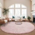 thumbnail image 1 of Goolela Pink Round Rug 8ft Circle Rug Fluffy Faux Rabbit Fur Area Rug Fuzzy Shag Large Furry Rug for Living Room Girls Bedroom Nursery Room, 1 of 9