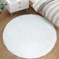 thumbnail image 1 of Goolela Round Rug 4ft White Area Rug Faux Fur Rabbit Rug Fluffy Fuzzy Circle Rug for Living Room Furry Plush Rug for Bedroom Nursery Teen Room, 1 of 9