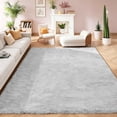 thumbnail image 1 of Goolela Rug 8x10 Large Area Rug Fluffy Faux Rabbit Fur Rug for Living Room Bedroom Fuzzy Furry Fur Rug Washable Rug Gray Rectangle, 1 of 10