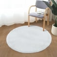 thumbnail image 1 of Goolela White Rug Round 3ft Fuzzy Faux Fur Rabbit Rug for Living Room Fluffy Furry Area Rug Soft Plush Washable Rug for Bedroom, 1 of 8