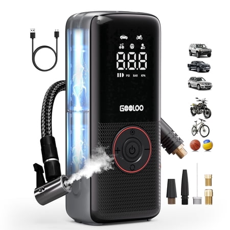 GOOLOO A6 LITE Tire Inflator Portable Air Compressor,160PSI & 7500mAh Cordless Air Pump with Auto Shut-Off & Digital Gauge,3X Faster Inflation & LED Light for Car Tires,Motorcycles,Bikes,SUV price history and forecast - Gooloo A6 Lite