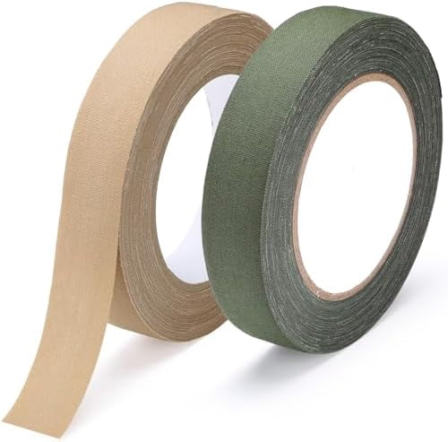Goon Tape, 2 Roll 1 in x 21.8 yd Green/Black/Tan Strong Adhesive Camouflage Stealth Silencing Strips Camo Duct Wrap Tape Grip Stretch Bandage for Outdoor Sports Hunting Camping Protective