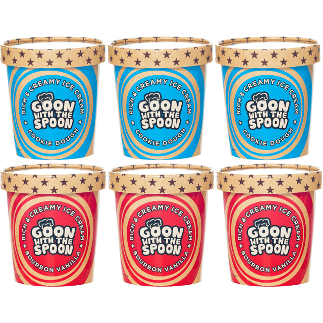 Goon with the Spoon Super Premium Ice Cream, Variety Pack, 16 oz, 6