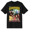 thumbnail image 1 of Goonies Never Say Die Movie Characters Poster Men's Black T-shirt-3XL, 1 of 4