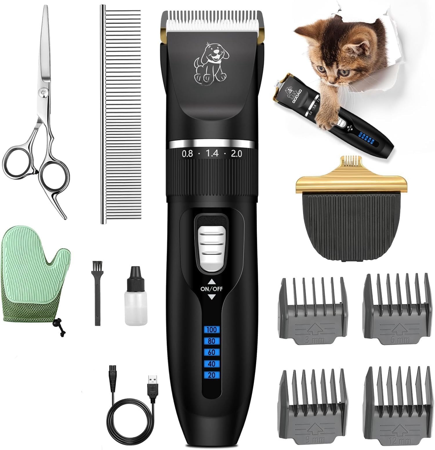 Goood Clippers for Matted and Long Hair - Cordless, Low Noise Paw ...
