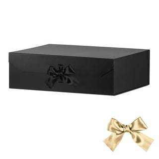 Black Gift Box, and Gold Bow Matte Wrapping Paper