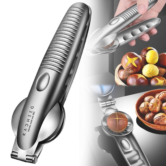 Gooowood Chestnut Open Clip 2026 New Stainless Chestnut Cutter Tool Kitchen Peeler Clip For Chestnuts Macadamia Nut Opener Nut For (Silver/1pcs) Cutter Kitchenware