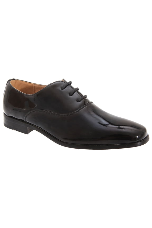 Boys Patent Leather Lace-Up Oxford Tie Dress Shoes