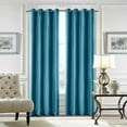 thumbnail image 1 of Goory 1-Piece Grommet Blackout Window Curtain For Bedroom Thermal Insulated Window Drape Velvet Plain Room Darkening Curtain Blue 52" W x 96"L, 1 of 3