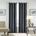 thumbnail image 1 of Goory 1-Piece Grommet Blackout Window Curtain For Bedroom Thermal Insulated Window Drape Velvet Plain Room Darkening Curtain Dark Gray 42"W*102"L, 1 of 1