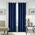 thumbnail image 1 of Goory 1-Piece Grommet Blackout Window Curtain For Bedroom Thermal Insulated Window Drape Velvet Plain Room Darkening Curtain Navy Blue 52"W x 84"L, 1 of 1