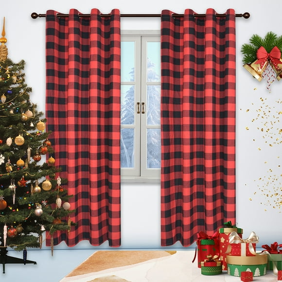 Red Christmas Window Curtains