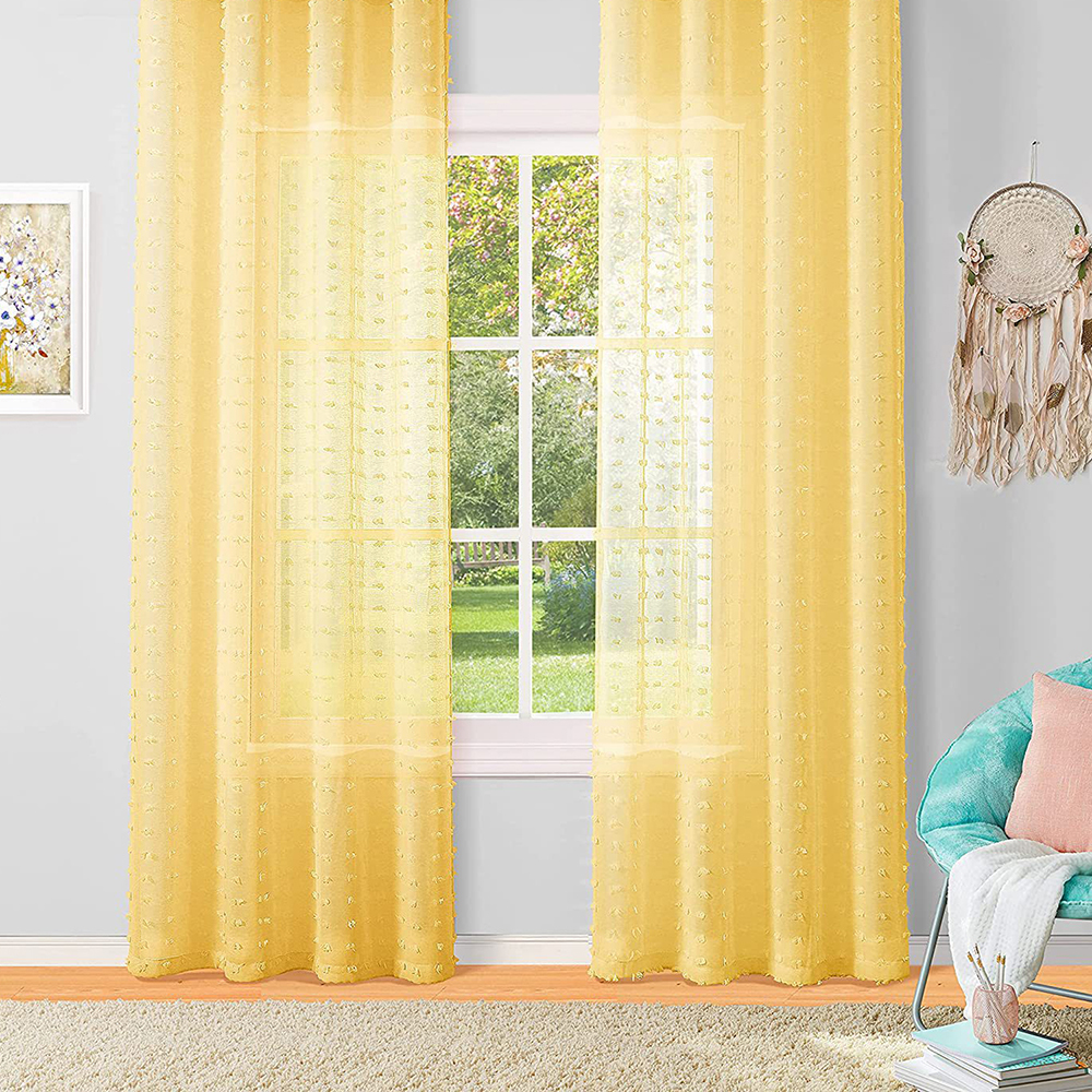 Goory 1pc Rod Sheer Window Curtain For Living Room Tulle Window Drape