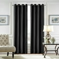 thumbnail image 1 of Goory 1pc Velvet Room Darkening Curtain Grommet Blackout Window Curtain Thermal Insulated Window Drape For Bedroom Black 42"W x 96" L, 1 of 1