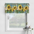 thumbnail image 1 of Goory 2 Pack Sunflower Printed Short Window Curtain Rod Pocket Window Drapes Cafe Tier Kitchen Scarf Bathroom Valance Style-4 W:27.5"xL:45", 1 of 5